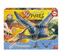 Educa - Puzzle 3D Pteranodon. Creature Puzzle, Monta tu Propio Dinosaurio y cuélgalo del Techo, 43 Piezas de cartón Grueso Reciclado, Imágenes fotorrealistas, A Partir de 5 años (19689)