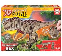 Educa - Puzzle 3D T-Rex Creature Puzzle. Monta tu Propio Dinosaurio en 3D a Partir de 5 6 7 8 años (19182)