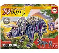 Educa - Puzzle 3D Triceratops Creature | Monta tu Propio Dinosaurio | A Partir de 5 años (19183)