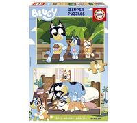 Educa - Puzzle Bluey | Set de 2 Puzzles Infantiles de Madera con 16 Piezas Cada uno. Medida montado: 26 x 18 cm. Compuestos por Grandes Piezas Perfectamente acabadas. A Partir de 3 años (19406)