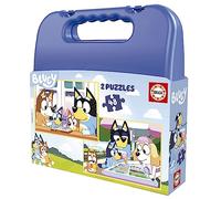 Educa - Puzzle Bluey | Set de Dos Puzzles con 48 Piezas de los Personajes de Bluey | Presentados en una magnífica Maleta para Poder guardarlos. Recomendados a Partir de 5 años (19831)