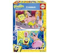 Educa - Puzzle Bob Esponja | Set de 2 Puzzles con 48 Piezas Cada uno compuestos por Grandes Piezas, Perfectamente acabadas para Que Sea Sencilla y Segura su manipulación (19388)