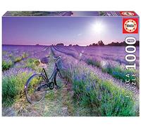 Educa - Puzzle de 1000 Piezas para Adultos | Bicicleta en Campo de Lavanda. Incluye Pegamento Fix Puzzle. A Partir de 14 años (19255)
