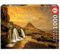 Educa - Puzzle de 1000 Piezas para Adultos | Cascada Kirkjufellsfoss, Islandia. Incluye Pegamento Fix Puzzle. A Partir de 14 años (17971)