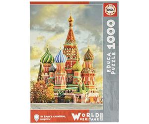 Educa - Puzzle de 1000 Piezas para Adultos | Catedral de San Basilio, Moscú. Incluye Pegamento Fix Puzzle. A Partir de 14 años (17998)