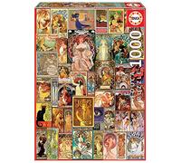 Educa - Puzzle de 1000 Piezas para Adultos | Collage Art Nouveau. Incluye Pegamento Fix Puzzle. A Partir de 14 años (19258)