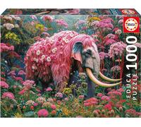 Educa - Puzzle de 1000 Piezas para Adultos | Elefante Floral Incluye Pegamento Fix Puzzle. Medidas: 68 x 48 cm. A Partir de 14 años (20229)