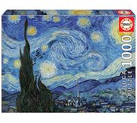 Educa - Puzzle de 1000 Piezas para Adultos | La Noche Estrellada, Vincent Van Gogh. Incluye Pegamento Fix Puzzle. A Partir de 14 años (19263)
