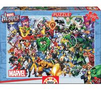 Educa - Puzzle de 1000 Piezas para Adultos Los Héroes de Marvel. Incluye Pegam