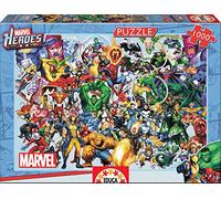 Educa Borrás Puzzle 1000 piezas – Los Héroes de Marvel, incluye pegamento Fix Puzzle, 14+