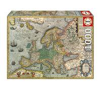 Educa - Puzzle de 1000 Piezas para Adultos | Mapa de Europa. Incluye Pegamento Fix Puzzle. A Partir de 14 años (19624)