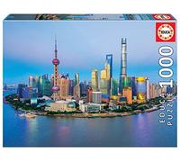 Educa - Puzzle de 1000 Piezas para Adultos | Shanghai al Atardecer. Incluye Pegamento Fix Puzzle. A Partir de 14 años (19254)