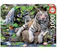 Educa - Puzzle de 1000 Piezas para Adultos | Tigres Blancos de Bengala. Incluye Pegamento Fix Puzzle. A Partir de 14 años (14808)