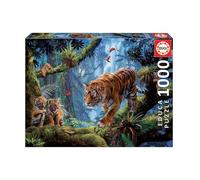 Educa - Puzzle de 1000 Piezas para Adultos | Tigres en el árbol. Incluye Pegamento Fix Puzzle. A Partir de 14 años (17662)