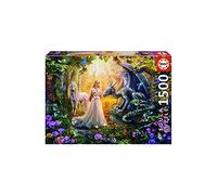 Educa - Puzzle de 1500 Piezas para Adultos | Dragón, Princesa y Unicornio. Incluye Pegamento Fix Puzzle. A Partir de 14 años (17696)