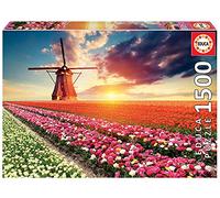 Educa - Puzzle de 1500 Piezas para Adultos | Paisaje de Tulipanes. Incluye Pegamento Fix Puzzle. A Partir de 14 años (18465)