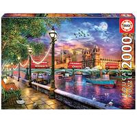Educa Borrás Puzzle Londres al Atardecer – 2000 piezas – Incluye pegamento Fix Puzzle
