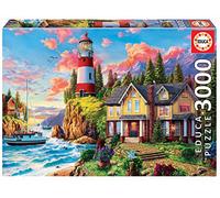 Educa Borrás Puzzle 3000 piezas Faro cerca del océano — Servicio pieza perdida — A partir de 14 años