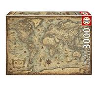 Educa - Puzzle de 3000 Piezas para Adultos | Mapamundi. Medida montado: 120 x 85 cm. Incluye Servicio de Pieza perdida hasta agotar existencias. Recomendado a Partir de 14 años (19567)