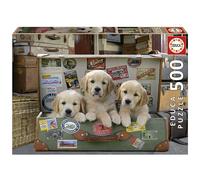 Educa - Puzzle de 500 Piezas para Adultos | Cachorros en el Equipaje. Incluye Pegamento Fix Puzzle. A Partir de 11 años (17645)