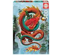Educa - Puzzle de 500 Piezas para Adultos | El Dragón de la Buena Suerte, Vincent HIE. Incluye Pegamento Fix Puzzle. A Partir de 11 años (19003)
