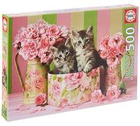 Educa - Puzzle de 500 Piezas para Adultos | Gatitos con Rosas. Incluye Pegamento Fix Puzzle. A Partir de 11 años (17960)