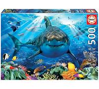 Educa Borrás - Puzzle 500 piezas para adultos Gran tiburón blanco - Incluye pegamento Fix Puzzle