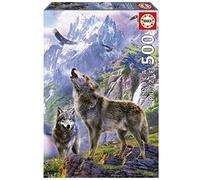 Educa Puzzle 500 Piezas – Lobos en las Rocas – Incluye Pegamento Fix – A partir de 11 años