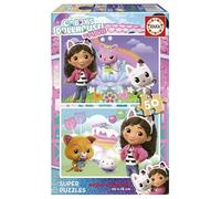 Educa - Puzzle Gabby's Dollhouse 2x50 Piezas Madera ecológica | Rompecabezas Infantil sin astillas para los más pequeños | A Partir de 8 años (20540)