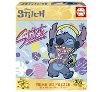 Educa - Puzzle Infantil de 300 Piezas. Stitch 3D Prime Lenticular Puzzle. Medidas: 40 x 28 cm. Recomendado a Partir de 6 años (20273)