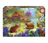 Educa - Puzzle Infantil de 500 Piezas | Pueblo de Capibaras | Medidas: 48 x 34 cm | A Partir de 11 años (20547)