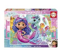Educa - Puzzle Madera 100 Piezas Gabby's Dollhouse Universal | Rompecabezas Infantil de Madera sin astillas para niños | A Partir de 6 años (20541)