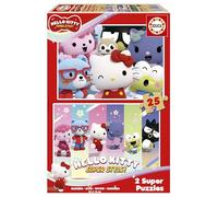 Educa - Puzzle Madera Hello Kitty 2x25 Piezas Infantil sin astillas Juguete | Dos rompecabezas de madera sin astillas con la gatita más famosa, piezas grandes y colores vivos, a partir de 3 años (20507)