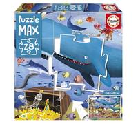 Educa - Puzzle MAX Infantil con una Divertida Imagen de Animales bajo el Mar. 28 Piezas Grandes, fáciles de manipular y Encajar. Ideal para Montar en el Suelo. (19956)