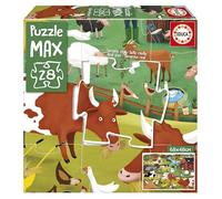 Educa - Puzzle MAX Infantil con una Divertida Imagen de Animales de la Granja. 28 Piezas Grandes, fáciles de manipular y Encajar. Ideal para Montar en el Suelo. (19955)