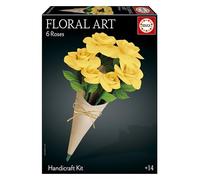 Educa - Ramo 6 rosas amarillas Floral Art | Kit de manualidad para realizar seis rosas de papel sin necesidad de pegamento, ni tijeras. A partir de 14 años (20422)