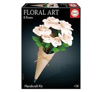 Educa - Ramo 6 rosas blancas Floral Art | Kit de manualidad para realizar seis rosas de papel sin necesidad de pegamento, ni tijeras. A partir de 14 años (20395)
