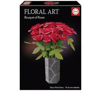 Educa - Ramo de Rosas Floral Art | Kit de Manualidades para Crear 12 Rosas de Papel sin Pegamento ni Tijeras | Flores y Rosas | Regalos San Valentín | A partir de 14 años (20139)