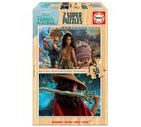 Educa - Set de puzzles 2x50 Raya and The Last Dragon - madera ecológica, multicolor, desde 4 años