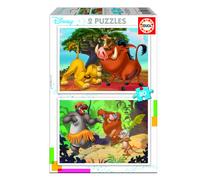Educa - Set con 2 Puzzles Infantiles de 20 Piezas con Las imágenes de el Libro de la Selva y Rey León, Disney. A Partir de 3 4 y 5 años (18103)