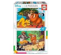 Educa - Set con 2 Puzzles Infantiles de 20 Piezas con Las imágenes de el Libro de la Selva y Rey León, Disney. A Partir de 3 4 y 5 años (18103)
