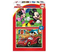 Educa - 2x48 Mickey Mouse Fun House, 2 Puzzles de cartón con 48 Piezas Cada uno, diversión por Partida Doble, Medida aproximada de Cada Puzzle: 28 x 20 cm, A Partir de 4 años (19312)
