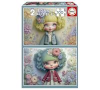 Educa - Set de 2 Puzzles Infantiles con 100 Piezas | Chicas Florales | Recomendados a Partir de 6 7 8 años (20499)