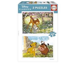 Educa - Set de 2 Puzzles Infantiles con 100 Piezas | Clásicos Disney | Recomendados a Partir de 6 7 8 años (20491)