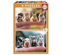 Educa - Set de 2 Puzzles Infantiles con 20 Piezas. Bebés Animales. Medidas: 28 x 20 cm. Recomendados a Partir de 4 años (20221)