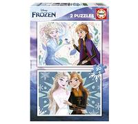 Educa - Set de 2 Puzzles Infantiles con 20 Piezas y Las imágenes de Frozen y Sus Amigos. Medidas: 28 x 20 cm. Recomendados a Partir de 4 años (19736)