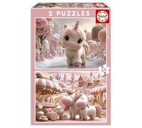 Educa - Set de 2 Puzzles Infantiles con 48 Piezas | 2x48 Unicornios Dulces | Recomendados a Partir de 4 5 6 años (20504)