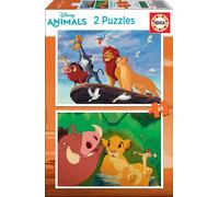 Educa - Set de 2 Puzzles Infantiles con 48 Piezas de cartón Rey León, Disney.