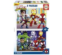 Educa - Set de 2 puzzles infantiles con 48 piezas de cartón | Spidey & Amazing Friends, Marvel. A partir de 4 5 6 años (19678)