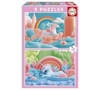 Educa - Set de 2 Puzzles Infantiles con 48 Piezas. Unicornios mágicos. Medidas: 28 x 20 cm. Recomendados a Partir de 4 años (20223)